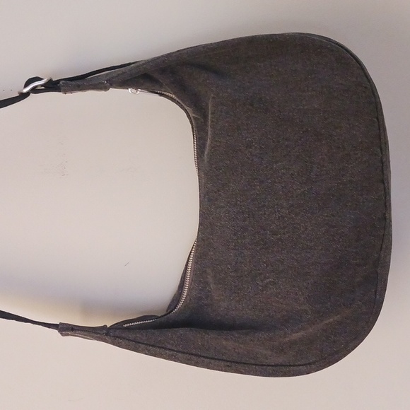 BAGGU Medium Washed Black Denim Crescent Crossbody Bag - Picture 7 of 15